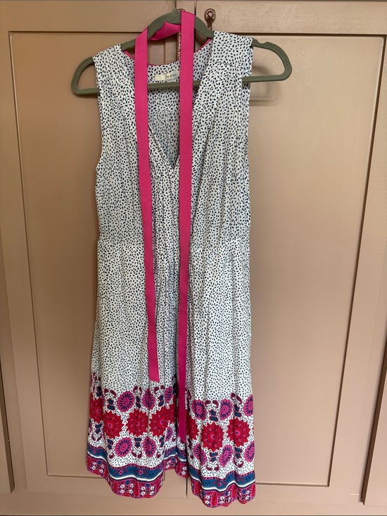 Boden Dresses & Skirts - Boden Women’s White and Pink Floral Border Summer Dress (6)